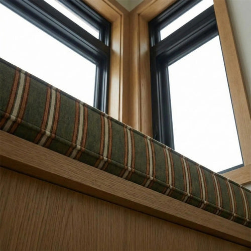 3” Custom Indoor Bench Cushion | Made to Measure Striped Upholstered Seat Pad | Comfortable Built-In Bench Cushion