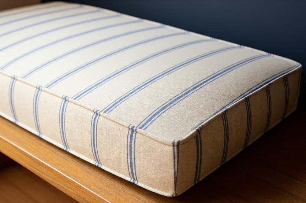 3" Thickness Custom Linen Bench Cushion With Foam, Comfy Window Seat Cushion, Indoor Reading Nook Cushion, Floor Cushion