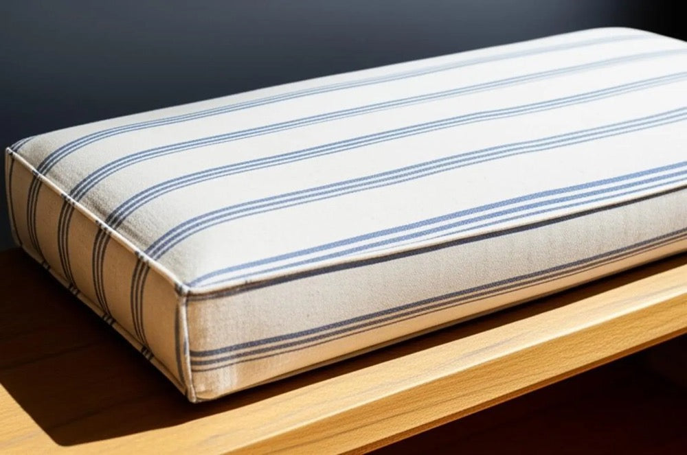 3" Thickness Custom Linen Bench Cushion With Foam, Comfy Window Seat Cushion, Indoor Reading Nook Cushion, Floor Cushion